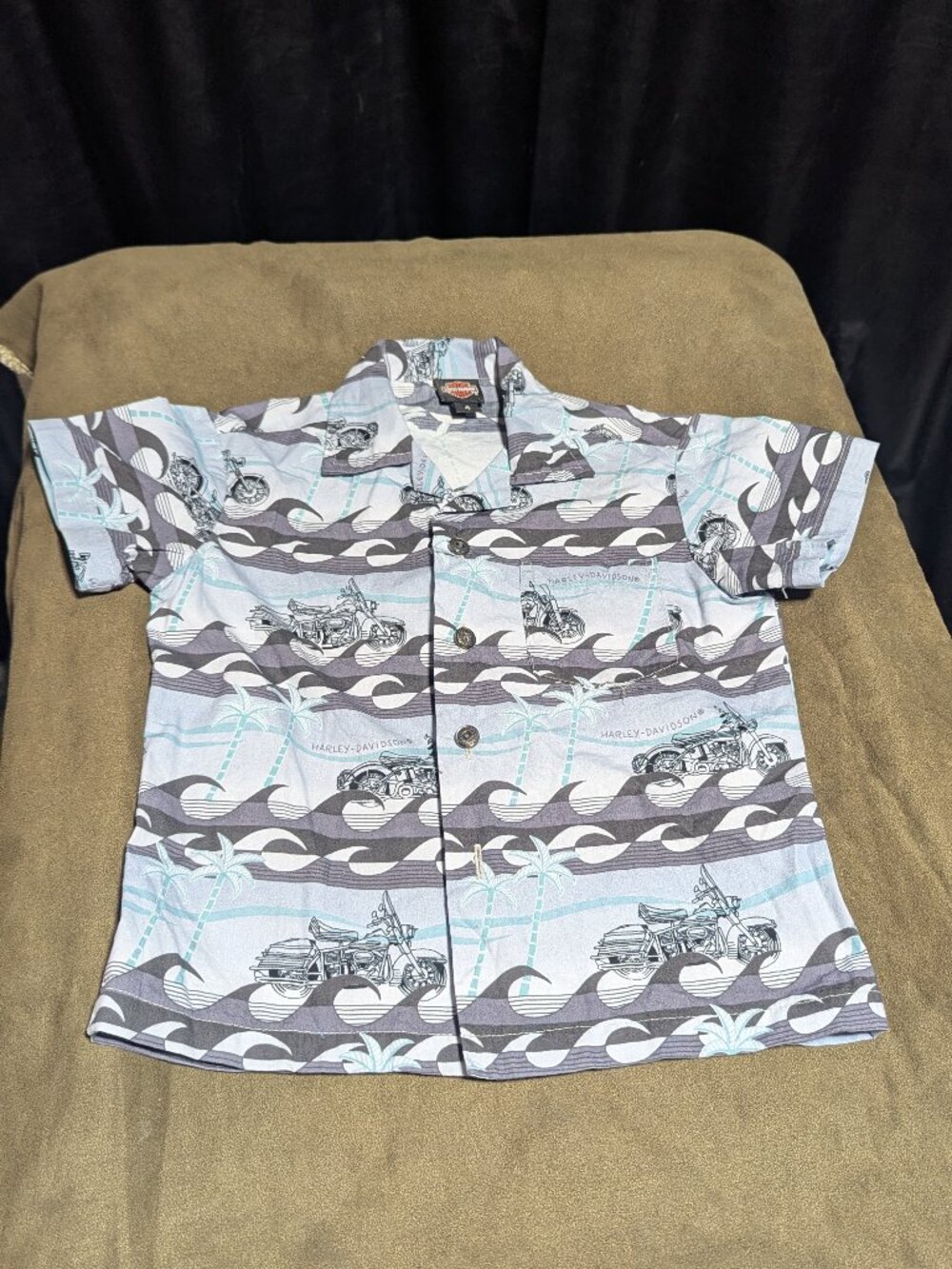 Harley-Davidson x Tori Richard Youth Toddler Hawaiian Aloha Shirt Size 4